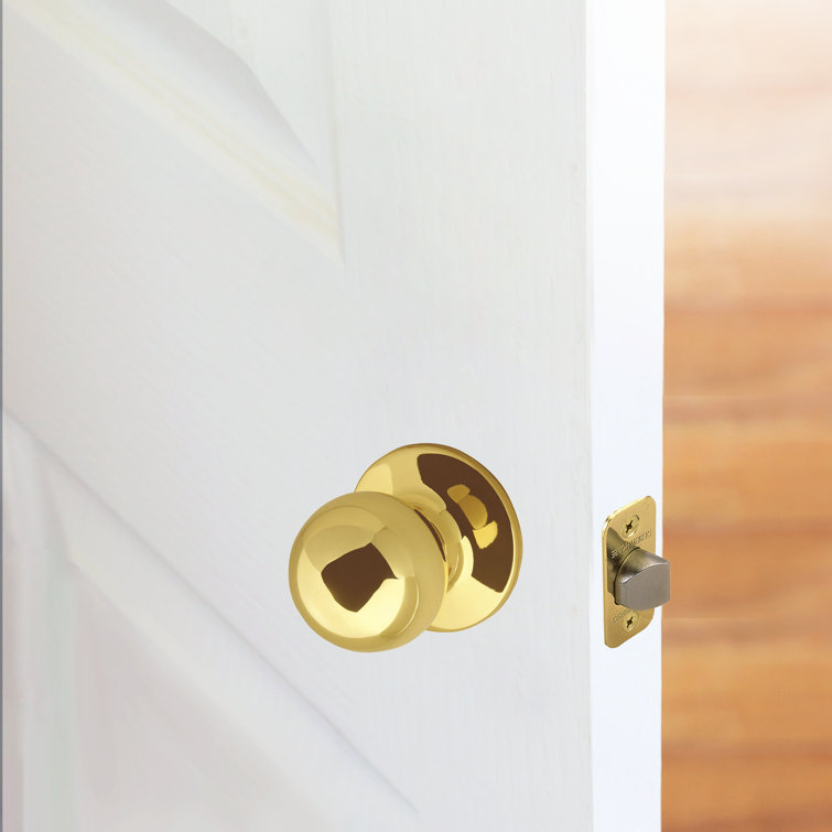 Polished Brass Round Hall and Closet Door Knob
