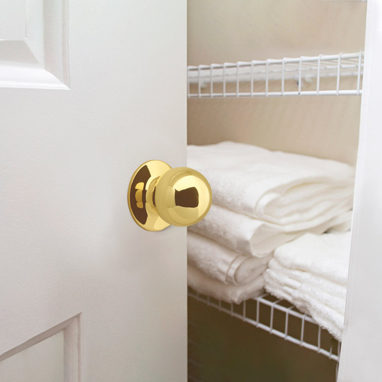 Polished Brass Round Hall and Closet Door Knob