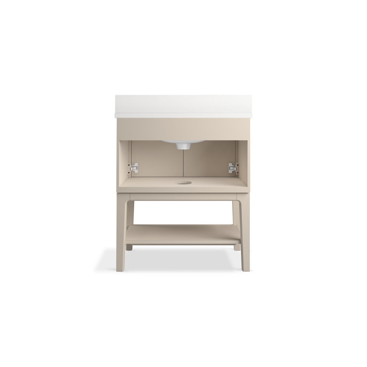 Seagrove Light Clay 30" Freestanding Bathroom Vanity with Quartz Top