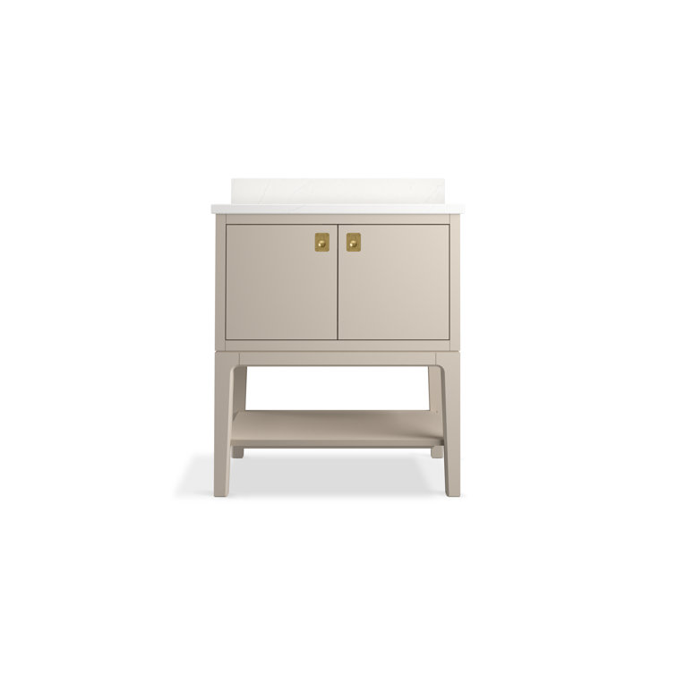 Seagrove Light Clay 30" Freestanding Bathroom Vanity with Quartz Top