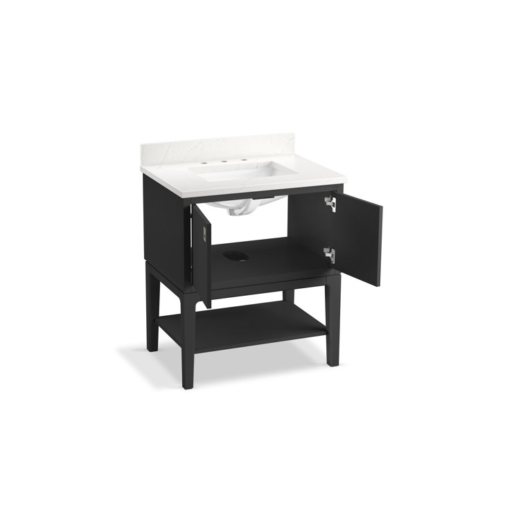 Ferrous Grey 30" Bathroom Vanity with Quartz Top