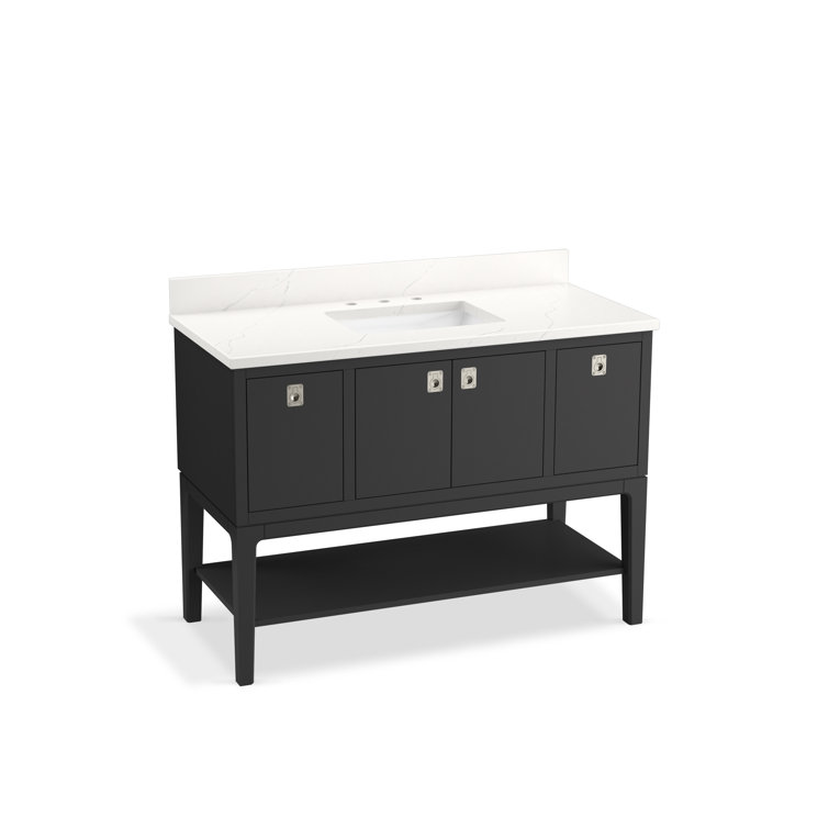 Ferrous Grey 48" Single Sink Freestanding Bathroom Vanity with Quartz Top