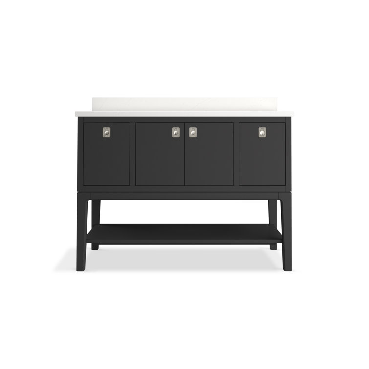 Ferrous Grey 48" Single Sink Freestanding Bathroom Vanity with Quartz Top