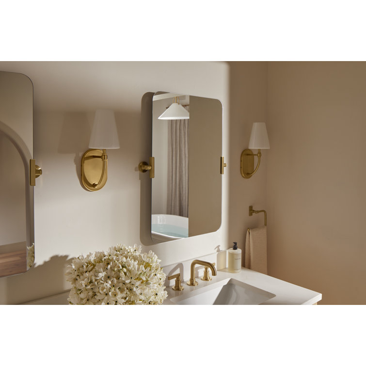 Vibrant Brushed Nickel Rectangular Frameless Bathroom Vanity Mirror