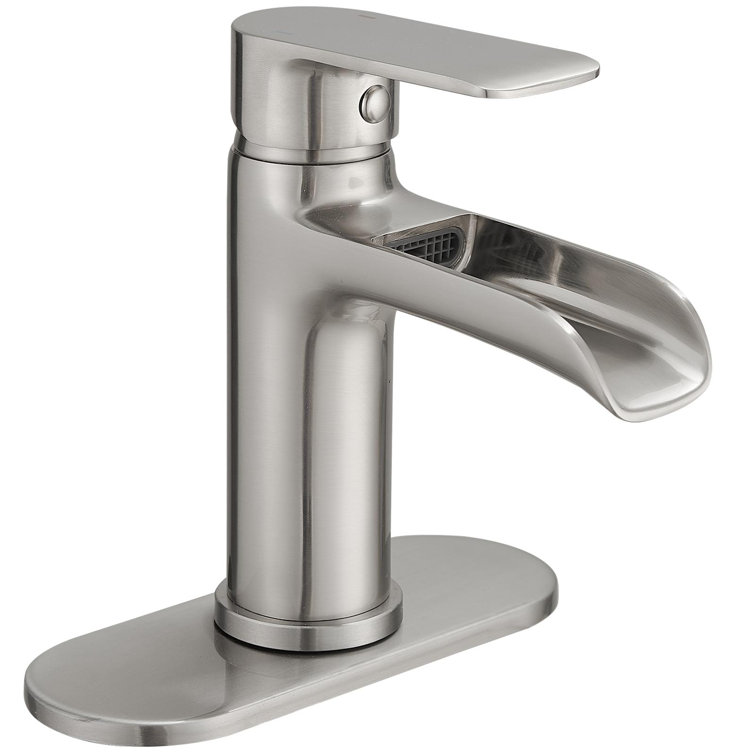 Brushed Nickel Single Handle Waterfall Bathroom Faucet