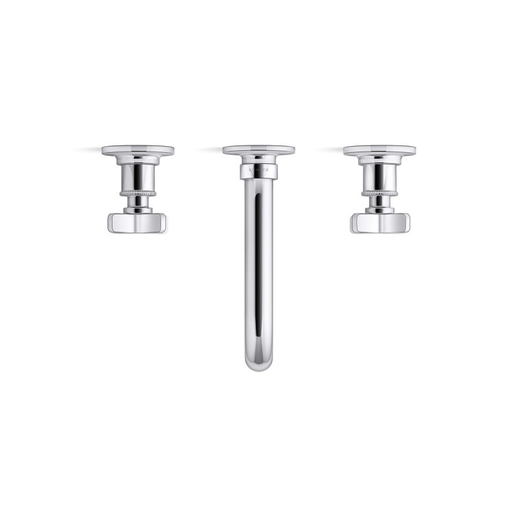 Polished Chrome Wall-Mount Bathroom Sink Faucet