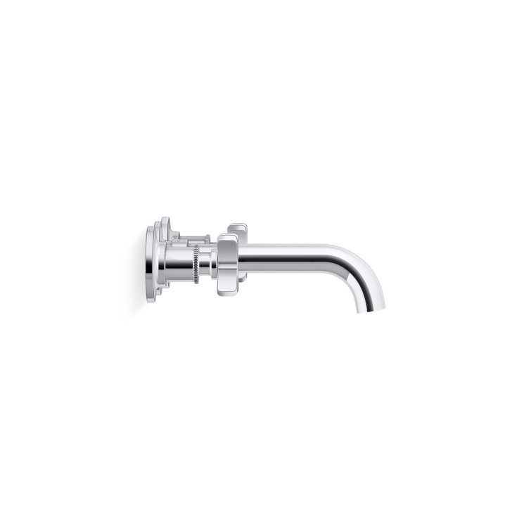 Polished Chrome Wall-Mount Bathroom Sink Faucet