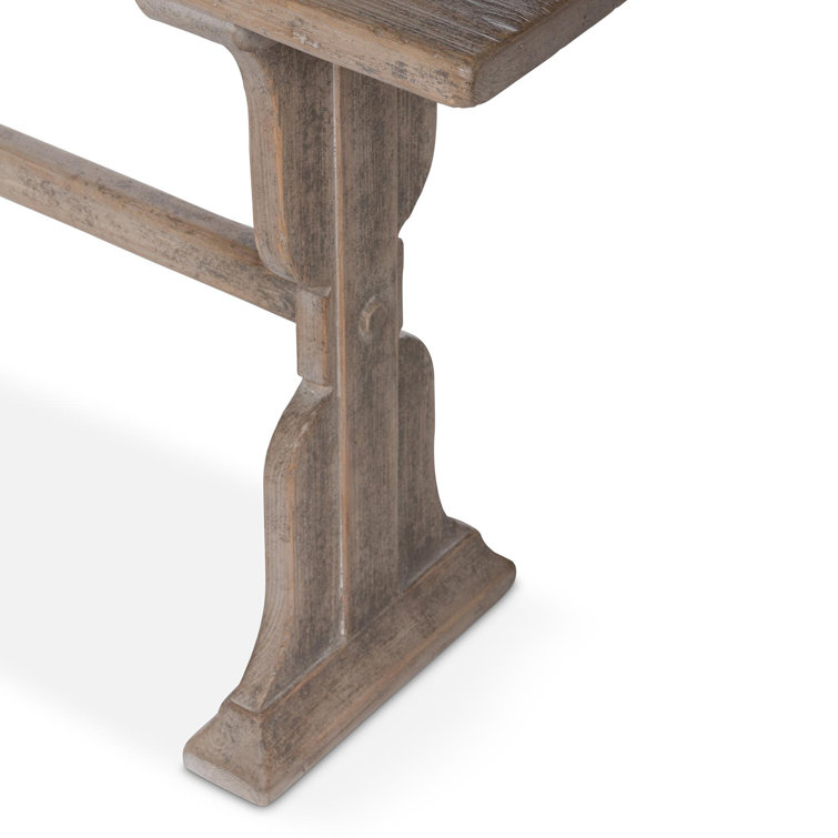 Gray Washed Pine Rectangular Console Table with Storage