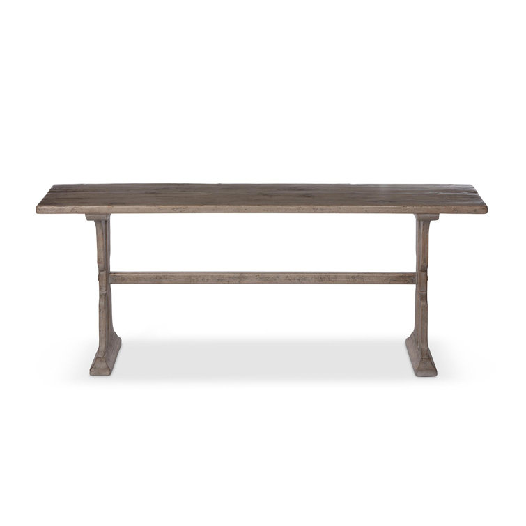 Gray Washed Pine Rectangular Console Table with Storage