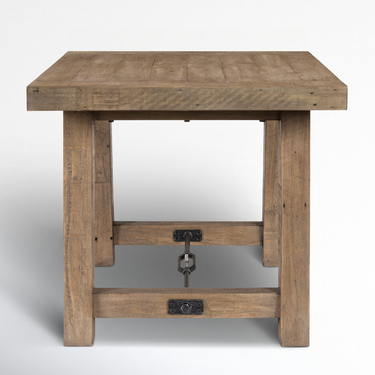 Tuscany Reclaimed Pine and Metal 26" Square End Table - Weathered Taupe