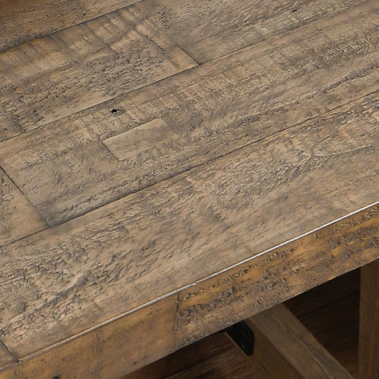 Tuscany Reclaimed Pine and Metal 26" Square End Table - Weathered Taupe