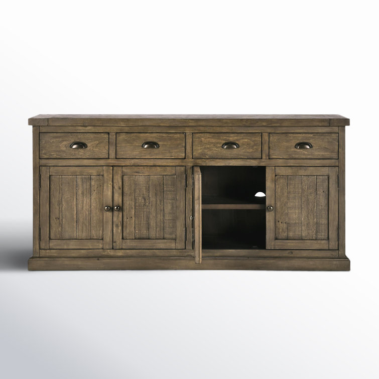 Quincy Reclaimed Pine 4-Drawer 4-Door Desert Grey Sideboard