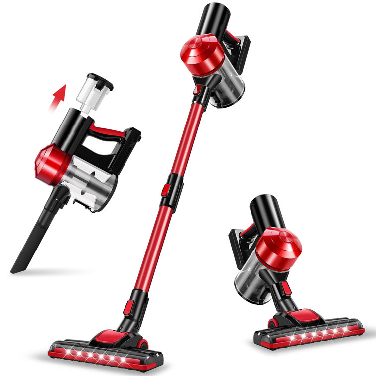 Red Cordless Convertible Stick Vacuum with HEPA Filter