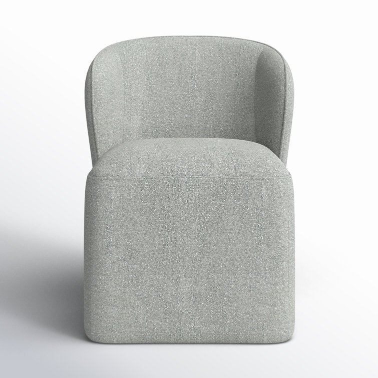 Mellow Gray Chenille Upholstered Swivel Dining Chair with Casters