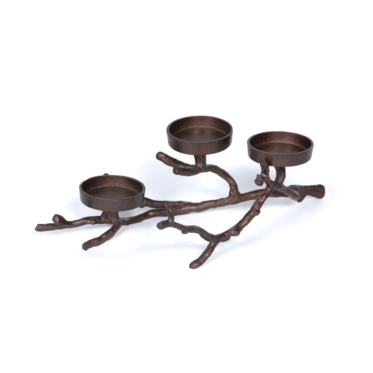 Rustic Bronze Branch Tabletop Candle Holder