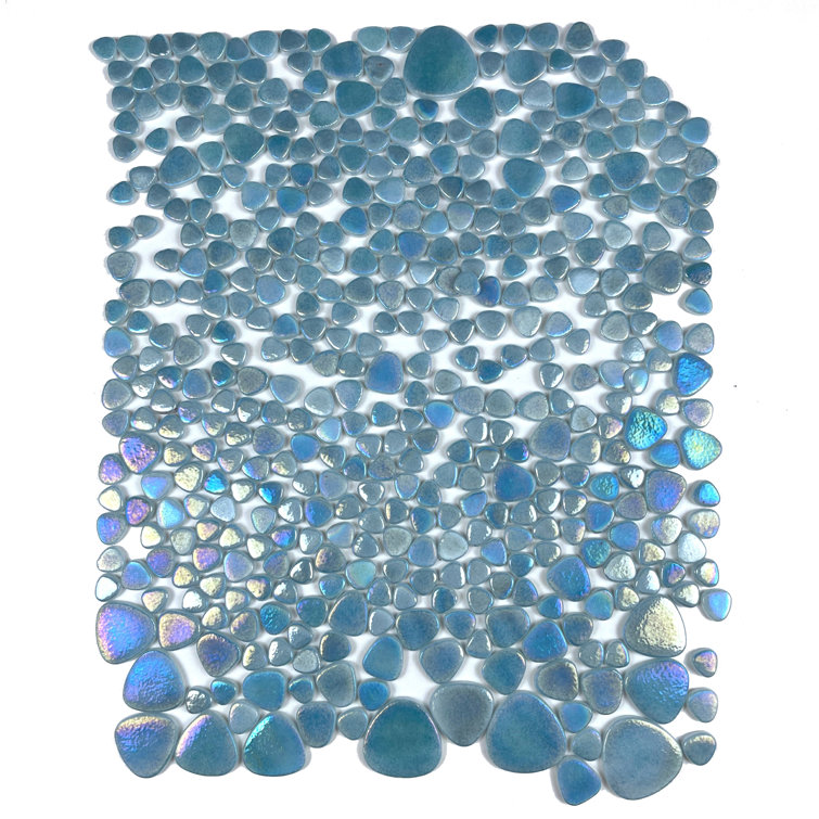 Glass Tile Love Purest 12 in. X 12 in. Pebble Glass Mosaic Tile (10.76 sq. ft./case) 1010457914, Ideal for Kitchen Tile, Backsplash Tile, Bathroom Tile, and Pool Tile