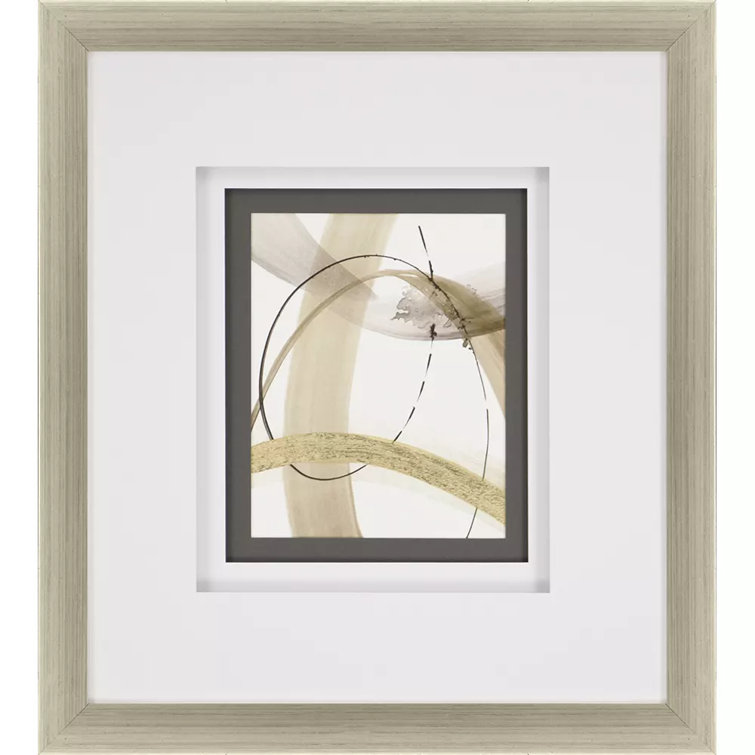 Silver Leaf Block Profile Wood Framed Geometric Art Print