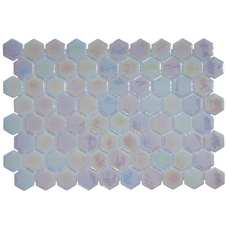 Pastel Hexagonal Glossy Glass Mosaic Tile for Kitchen and Bathroom