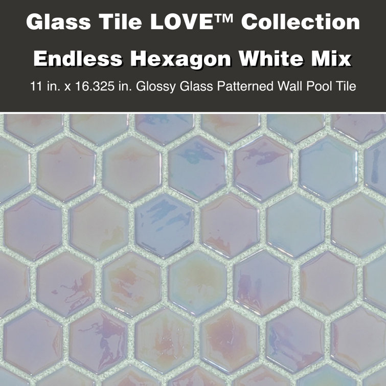 Pastel Hexagonal Glossy Glass Mosaic Tile for Kitchen and Bathroom