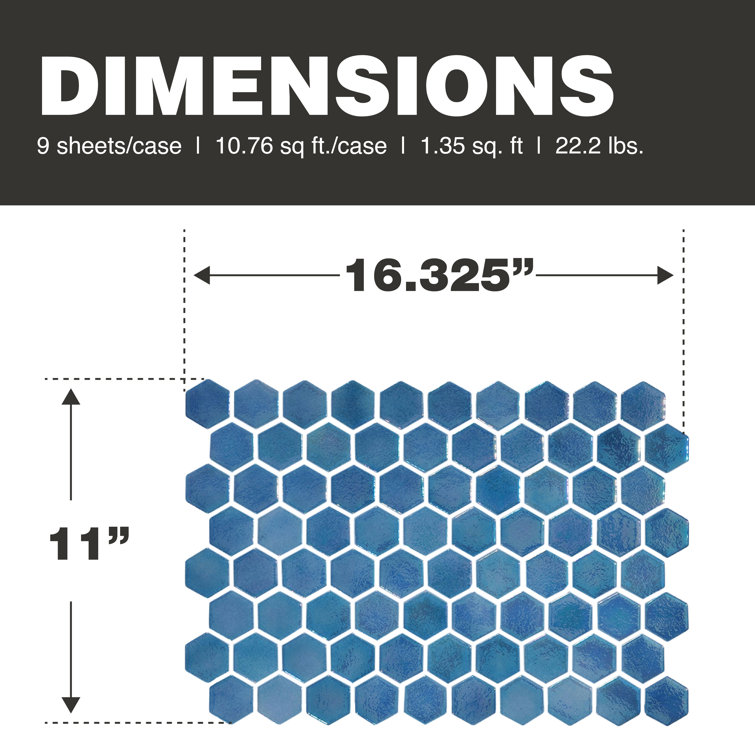 Selfless Blue Iridescent Glass Mosaic Tile for Kitchen and Bathroom