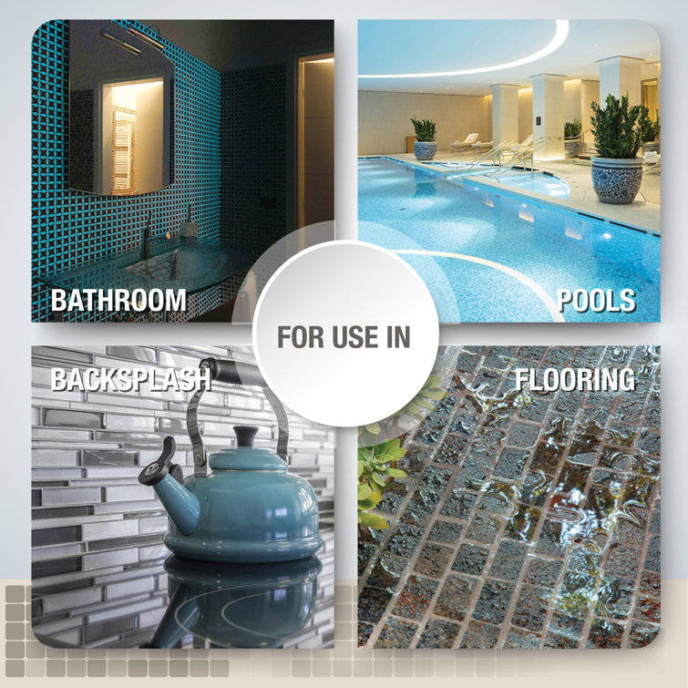 Selfless Blue Iridescent Glass Mosaic Tile for Kitchen and Bathroom