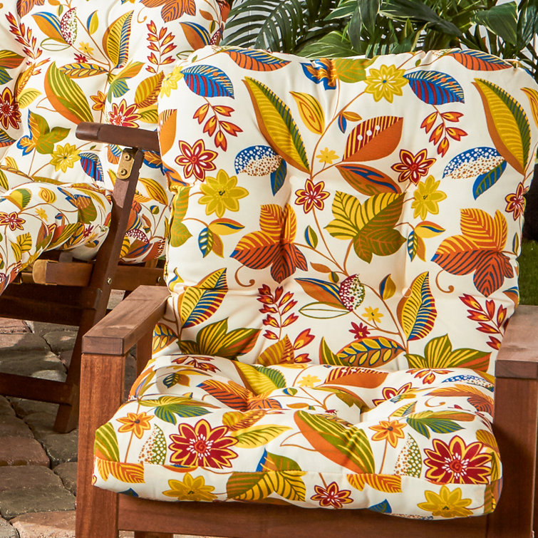 Navy Blue Polyester High Back Outdoor Chair Cushion