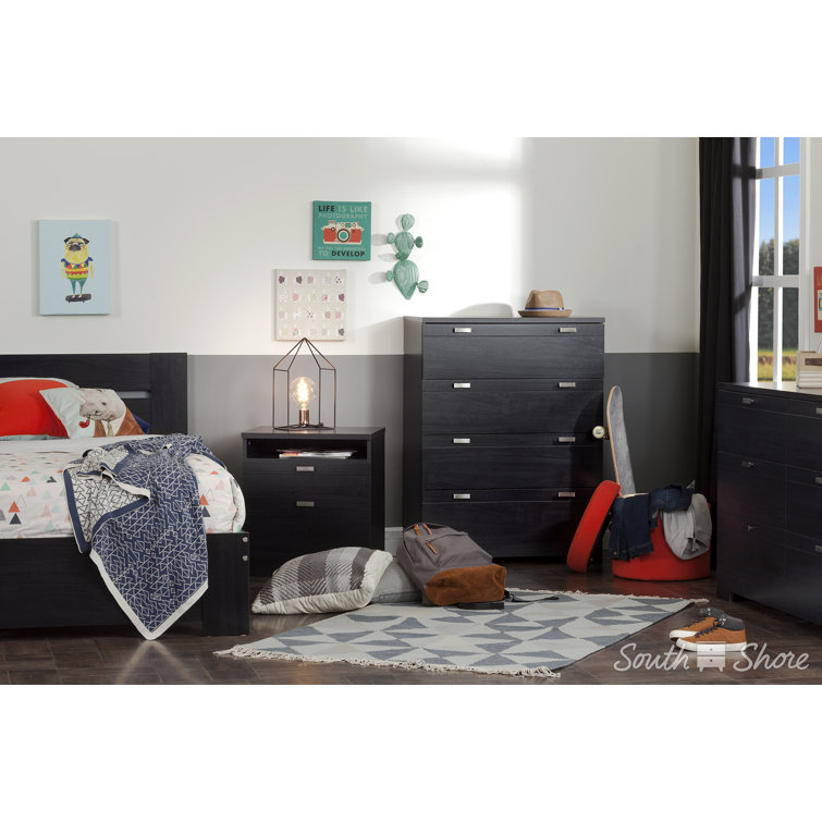 Black Oak Double Dresser with Extra Deep Drawers