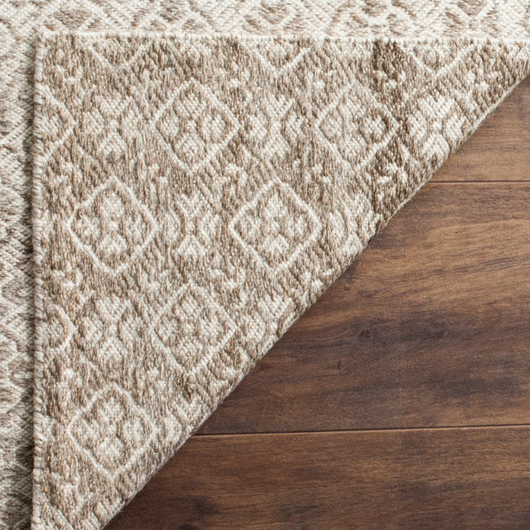 Handmade Grey and Ivory Wool Flat Woven 4' x 6' Area Rug