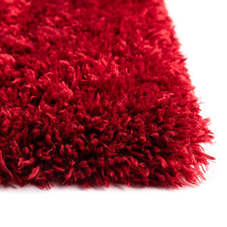Merlot Red Rectangular Shag Synthetic 2' x 3' Rug