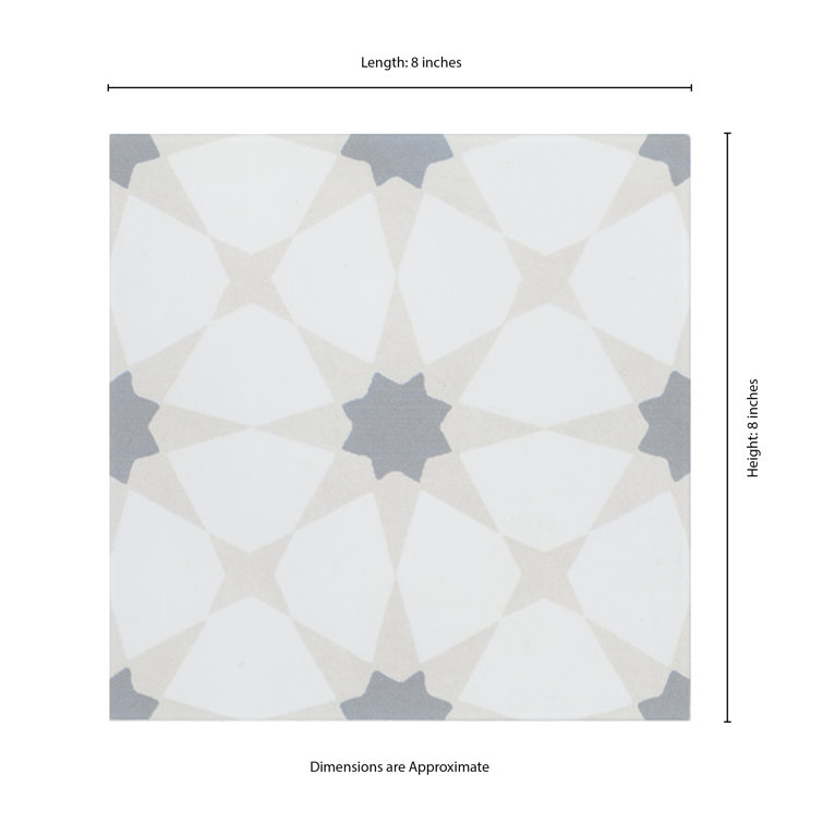 Amara 8" x 8" Zoudia Matte Porcelain Floor and Wall Tile