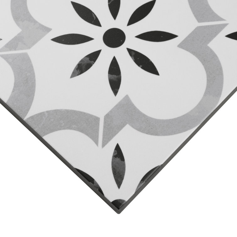 Azila 8'' x 8'' Matte Porcelain Encaustic Look Tile