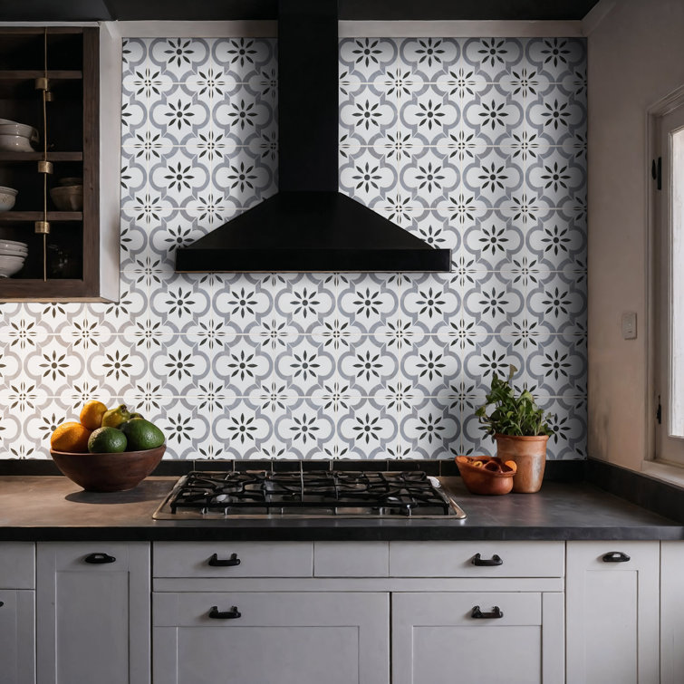 Azila 8'' x 8'' Matte Porcelain Encaustic Look Tile