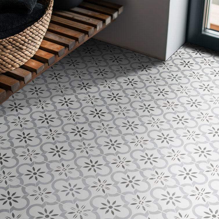 Azila 8'' x 8'' Matte Porcelain Encaustic Look Tile