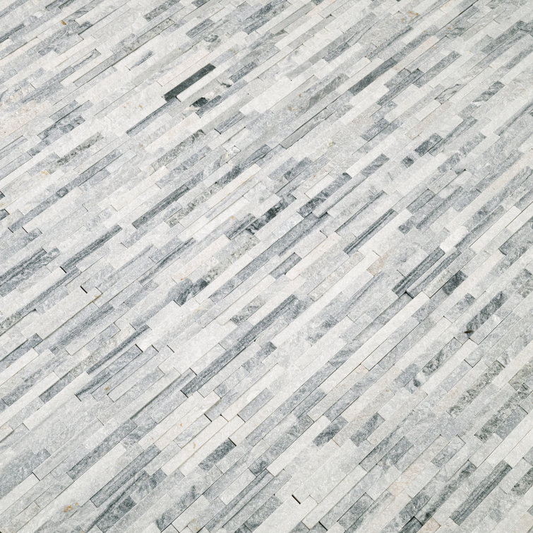 Alaska Gray Marble Splitface Mosaic Wall Tile