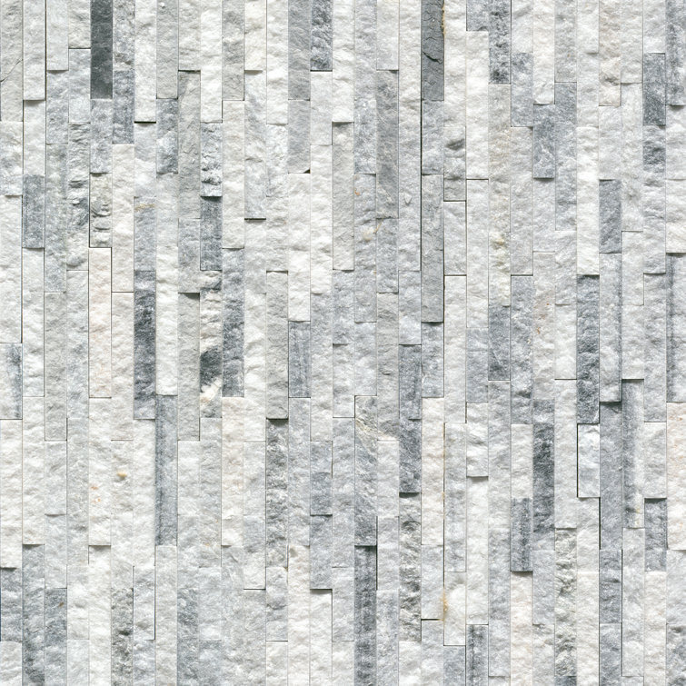 Alaska Gray Marble Splitface Mosaic Wall Tile