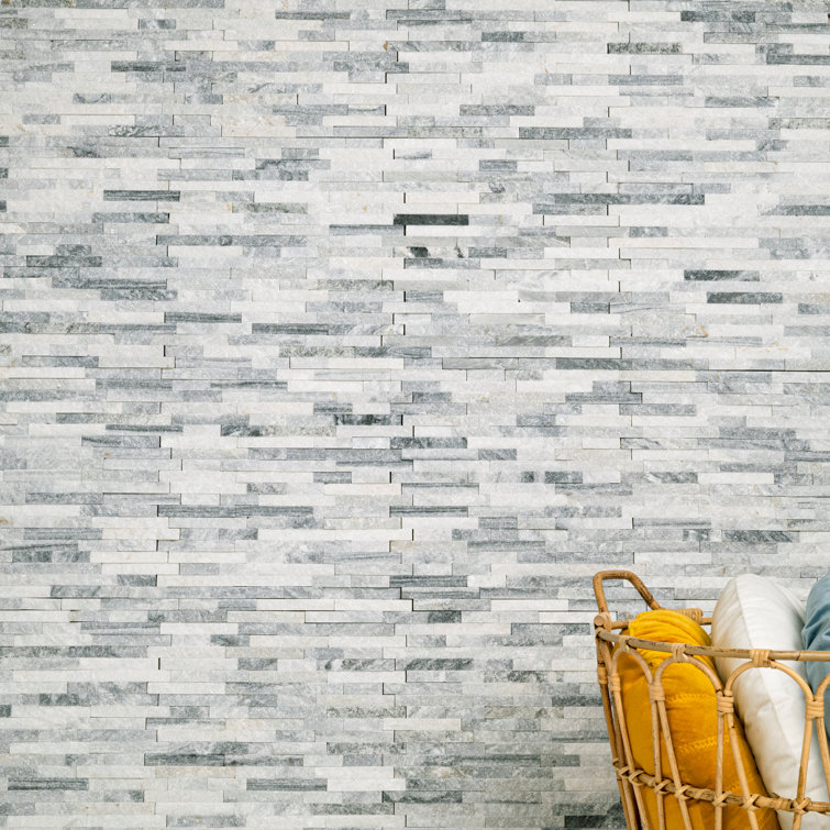 Alaska Gray Marble Splitface Mosaic Wall Tile