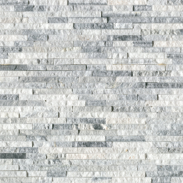 Alaska Gray Marble Splitface Mosaic Wall Tile