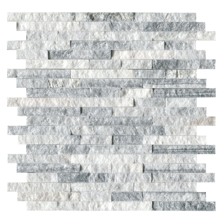 Alaska Gray Marble Splitface Mosaic Wall Tile