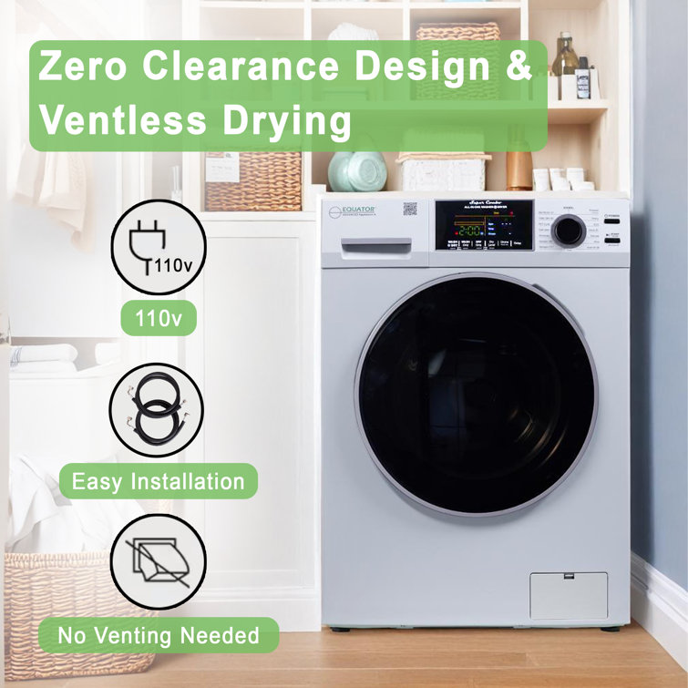 White 1.62cf Ventless All-in-One Washer Dryer with LED Control Panel