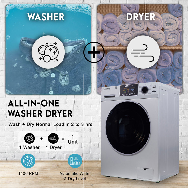 Silver 1.62 cu. ft. Stainless Steel Smart Washer Dryer Combo