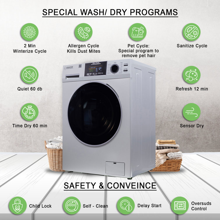 Silver 1.62 cu. ft. Stainless Steel Smart Washer Dryer Combo