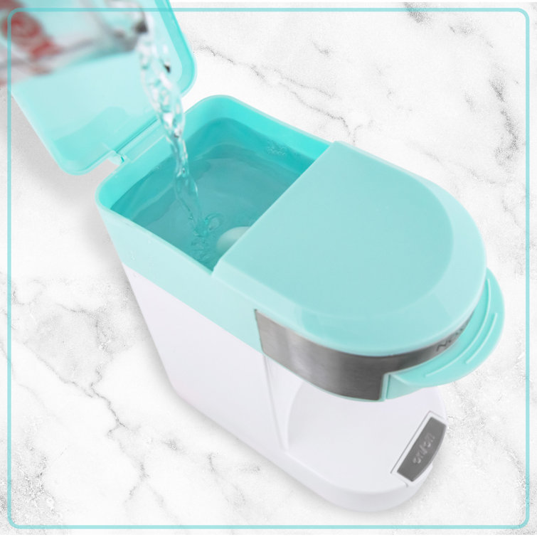 Aqua and White Single Serve Coffee Maker with Reusable Filter