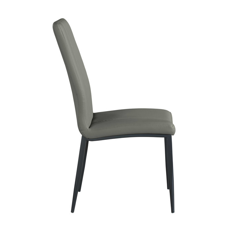 Gloss White Faux Marble Extendable Dining Set with Gray Chairs