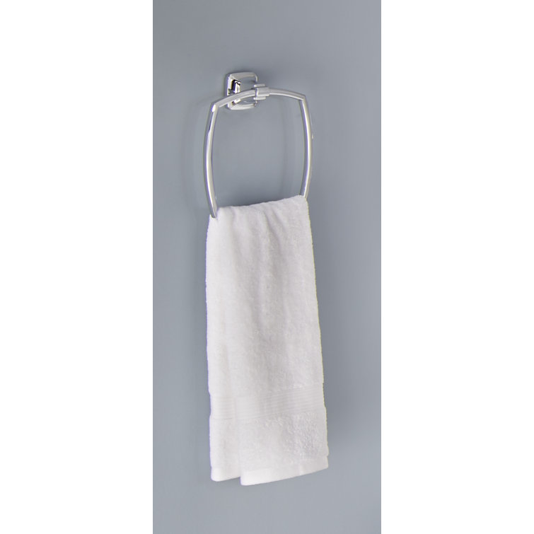 Polished Chrome Modern Wall Mounted Towel Ring