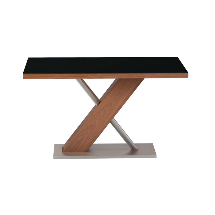 Emma Modern Black Faux Leather and Wood 3-Piece Dining Set