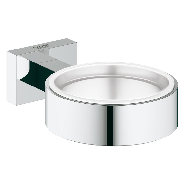 Chrome Glass Wall-Mounted Modern Toothbrush Holder