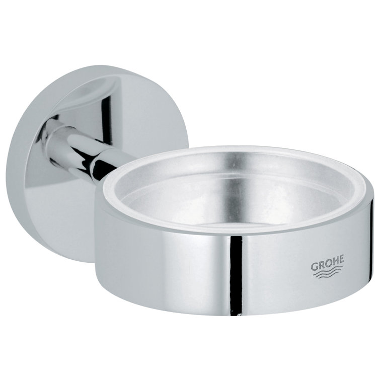 Brushed Nickel Glass Wall Mount Soap Dish