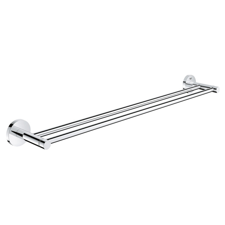 Essentials 26" Chrome Wall Mounted Double Towel Bar