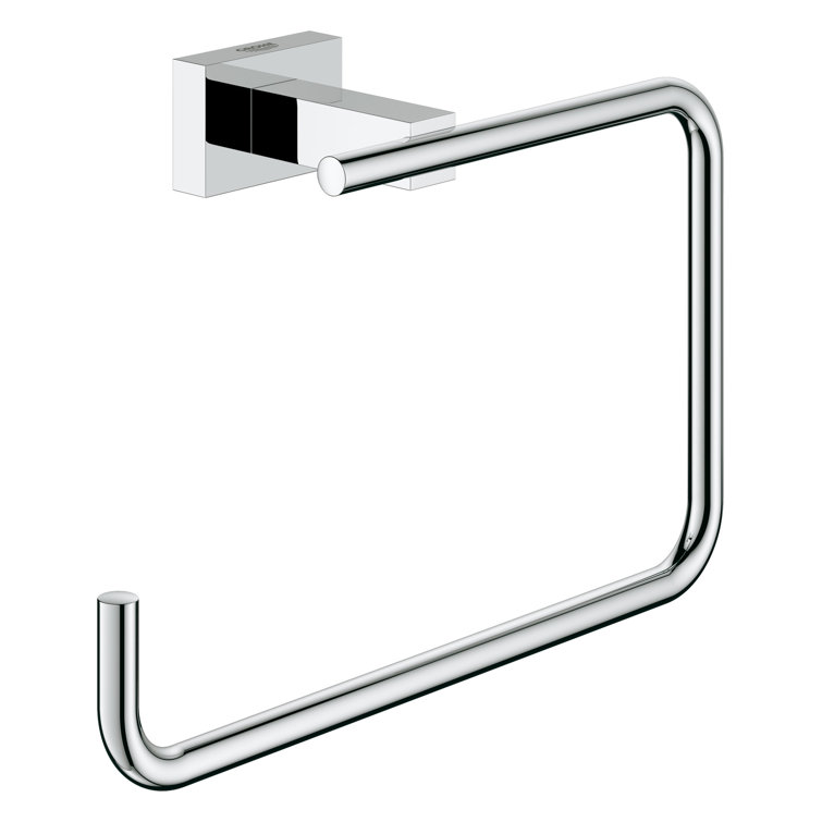 Modern Chrome Wall Mounted Towel Ring with Gold Finish