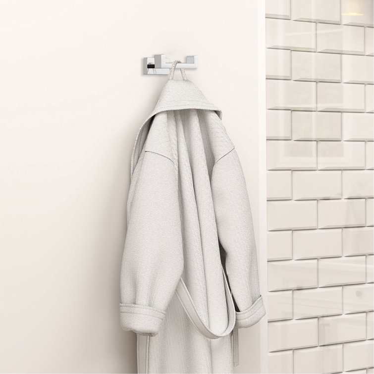 Polished Chrome Wall Mounted Double Towel Hook